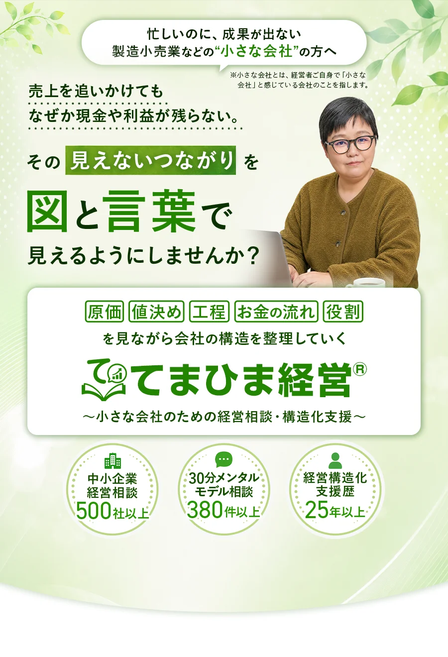 てまひま経営｜売上はあるのに現金や利益が残らない小さな会社のための経営相談・構造化支援